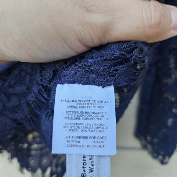 J. Crew navy lace top SEE MEASUREMENTS - Picture 5 of 9